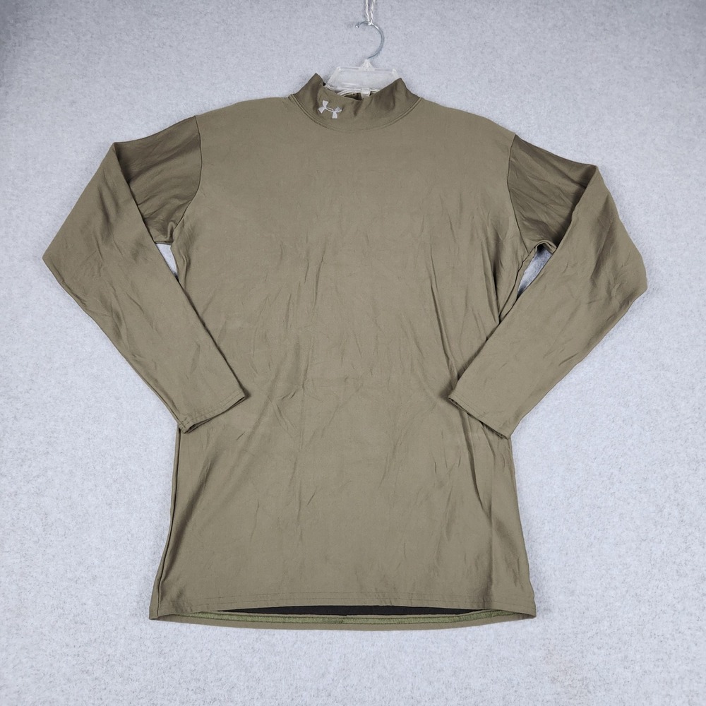 Under Armour ColdGear T Shirt Mens XL Green‎ Long Sleeve Tactical Base Layer Tee